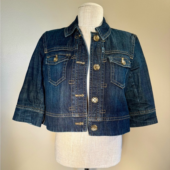 Banana Republic Blue Cropped Jean Jacket - Picture 6 of 6